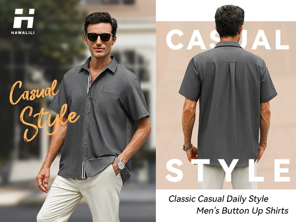 CASUAL STYLE Classic Casual Daily Style Men''s Button Up Shirts