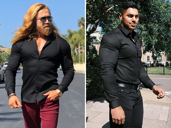 mens muscle dress shirt