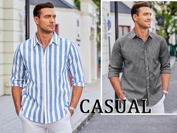 Men Casual Button Down Shirt