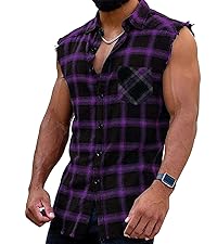 sleeveless flannel shirt men