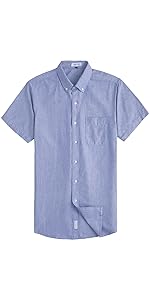 Short Sleeve Oxford Solid Dress Shirt