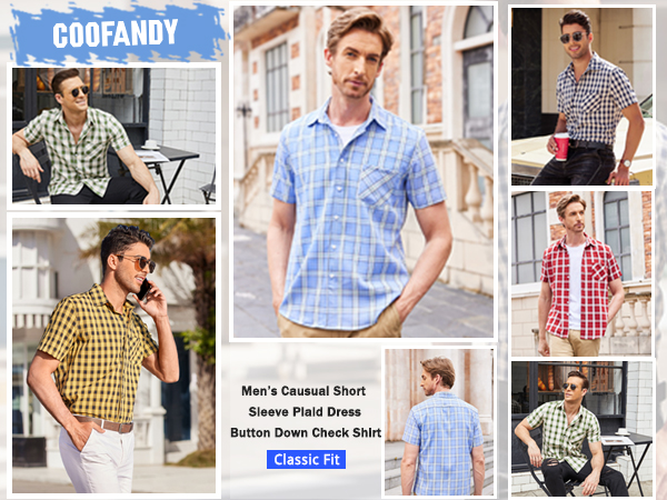 coofandy shirts for men coofandy mens short sleeve plaid check shirts summer