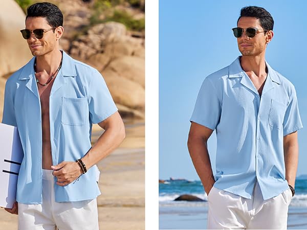 mens linen shirts short sleeve