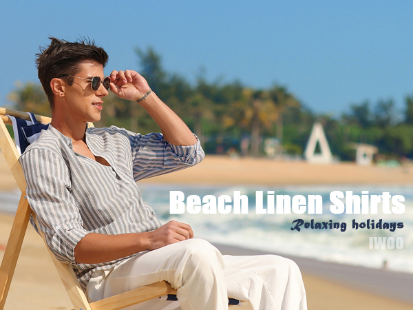 Mens Casual Cotton Linen Beach Shirts