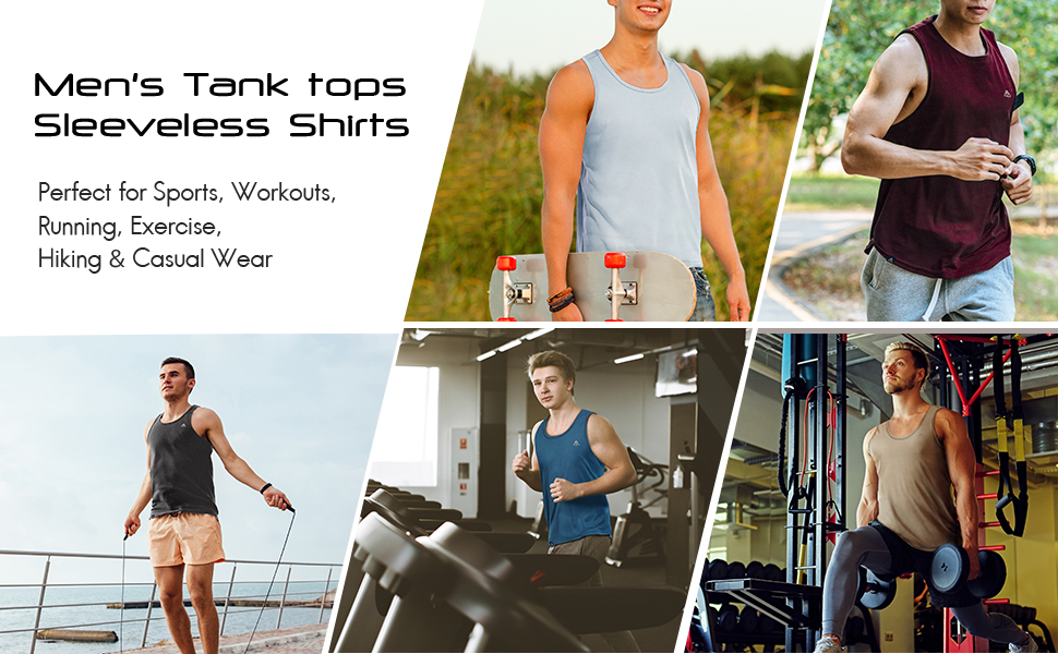 men workout gym running tank tops sleeveless shirts