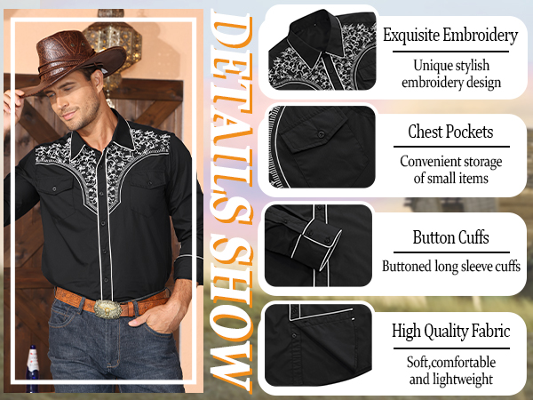 men cowboy western cowboy shirt