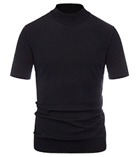 mens mock turtleneck short sleeve pullover sweaters slim fit lightweight t-shirts