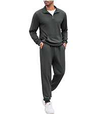 COOFANDY Men''s 2 Piece Tracksuit Polo Sets Casual Quarter Zip Suit