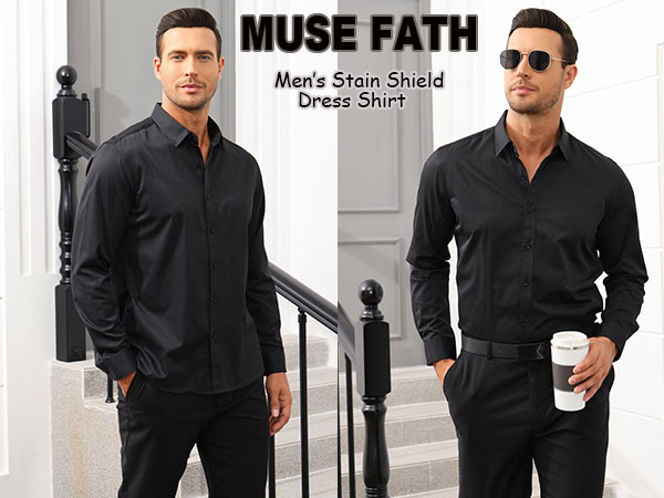 MUSE FATH Men''s Stain Shield Shirt