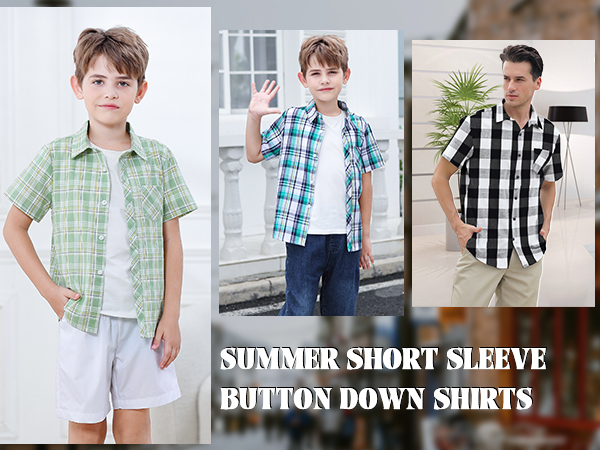 boys short sleeve plaid shirt