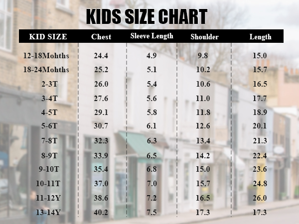 boys plaid shirt size chart