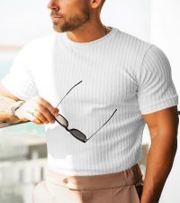 Beotyshow Men&amp;amp;#39;s Ribbed Knit T Shirts Short Sleeve