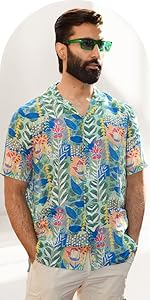 mens tropical shirts short sleeve men beach shirts men''s casual summer shirts floral shirt cruise