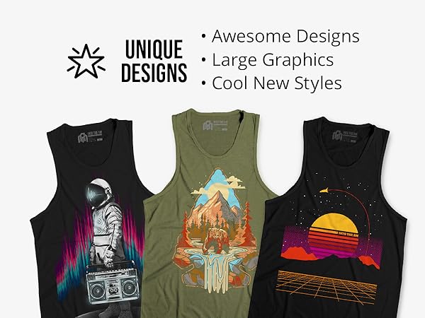 INTO THE AM graphic workout tank tops for men