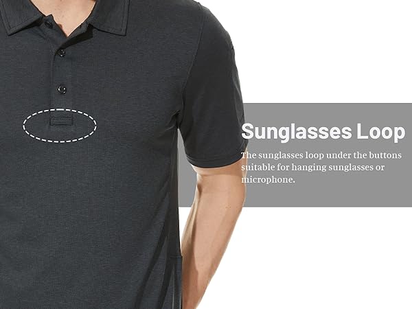 Mens Polo T Shirts With Sunglasses Loop 