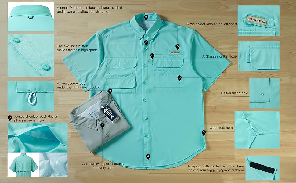 UPF50+ Button Fishing Shirt