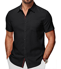 Mens Short Sleeve Button Down Shirt