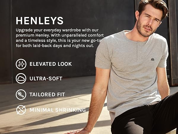 INTO THE AM Henley Tees for Men