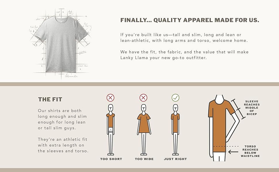 Lanky Llama | Apparel for Tall Slim Men