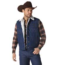 Men''s Sherpa Lined Denim Vest