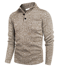 Men''s Casual Henley Pullover