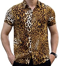 leopard button down shirt for men mens print shirts