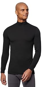 32 Degrees Mens Thermal Lightweight Baselayer Mock Top in Black