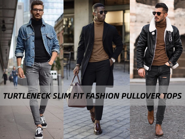 Men''s Casual Slim Fit Turtleneck