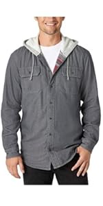 Authentics Long Sleeve Blanket Lined Shirt With Hood