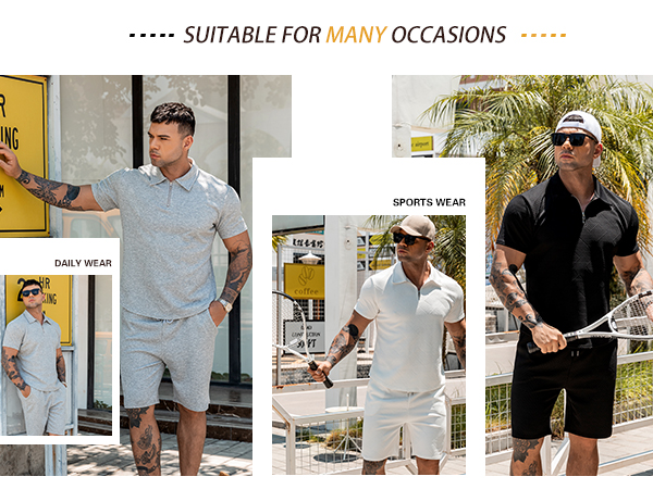 mens short sets 2 piece outfits