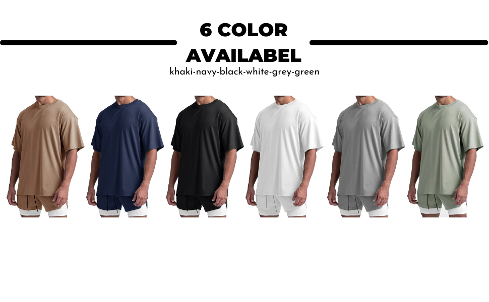 Magiftbox Cotton Gym Shirts Oversized Athletic Loose Workout t Shirts Short Sleeve for Men T68N