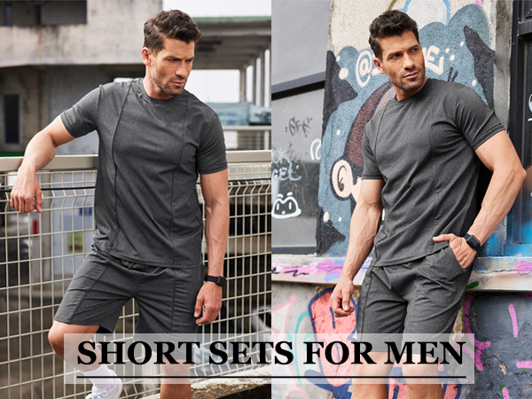 mens shorts and t shirts set