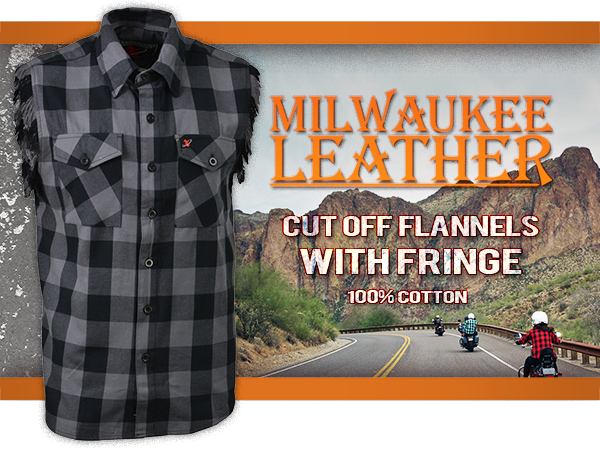 milwaukee leather mens plaid flannel shirts for bikers casual wear flannel button down or button up