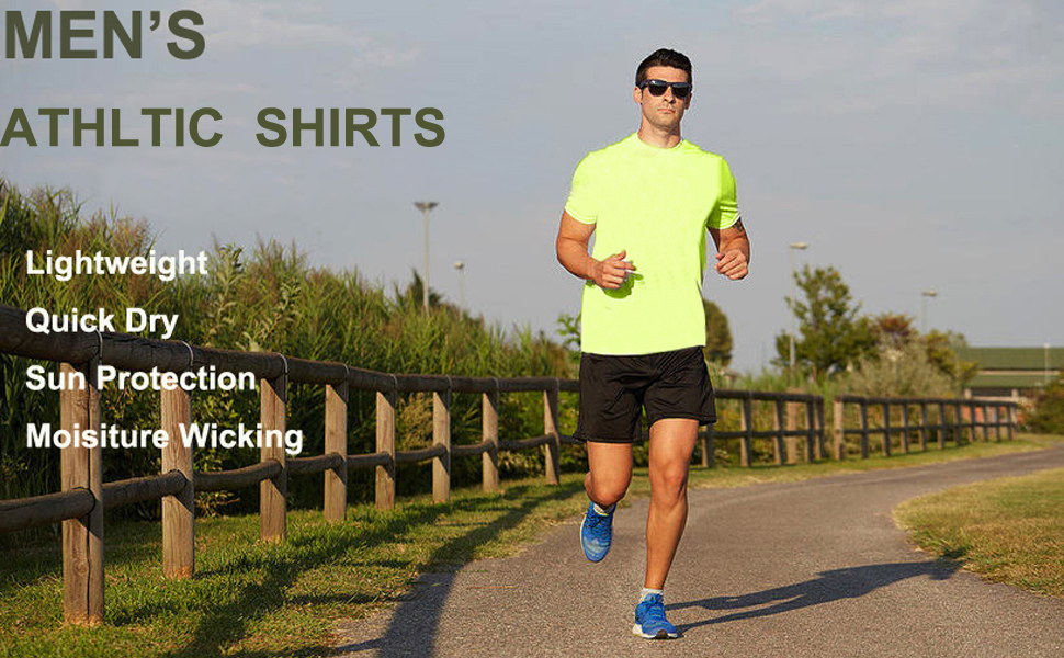 Mens T Shirts Crew Neck Quick Dry Fit Active Sweaty T Shirts for Men 