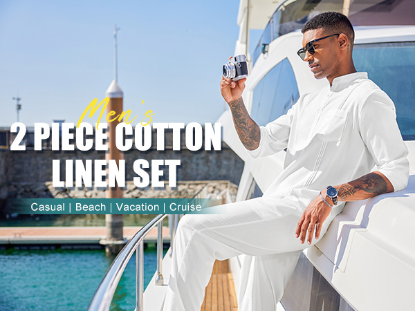 The 2 Piece Casual Beach Shirts Sets Are Your Must-Have Linen Sets In Wardrobe