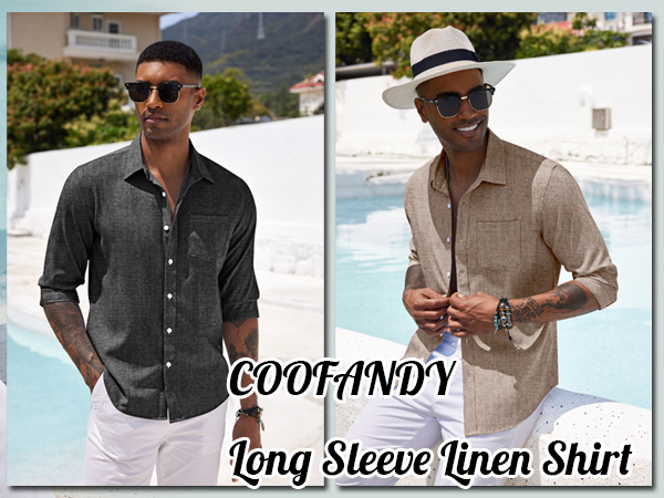 COOFANDY long sleeve linen shirt