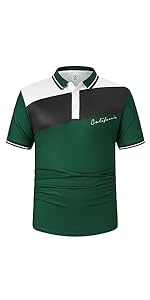 Men collared POLO Men casual business shirts White black green striped shirts Button shirts