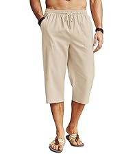 Men''s Linen Capri Pants