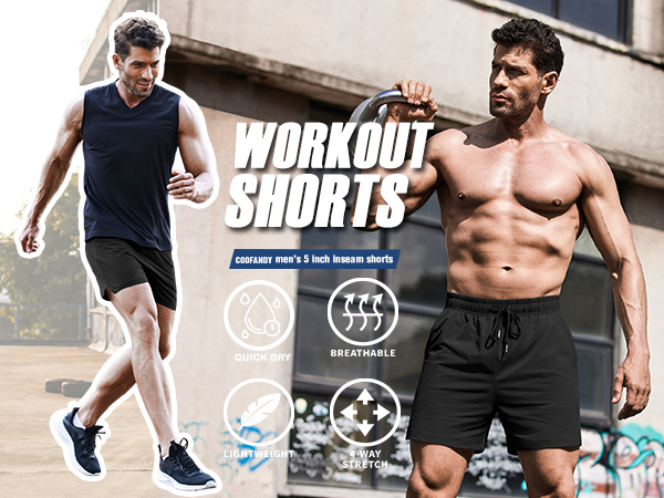 workout shorts for men 5 inch inseam