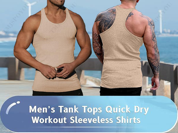 Men''s Knit Tank Top Casual Tank Shirt Lightweight Sleeveless T-shirts