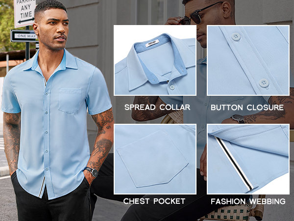 short sleeve button up shirts for men