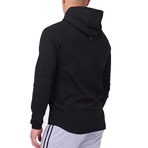 SCR SPORTSWEAR Hoodie for tall men long sleeves black 