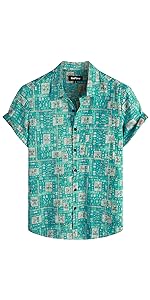 VATPAVE Mens Front Pocket Hawaiian Shirts