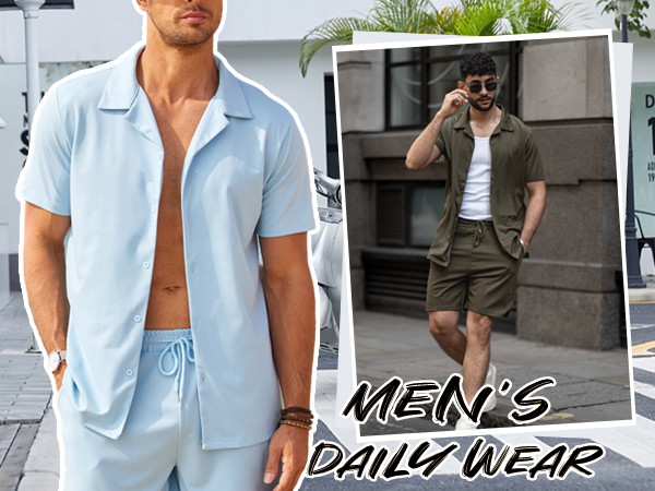 mens white outfits 2 piece casual