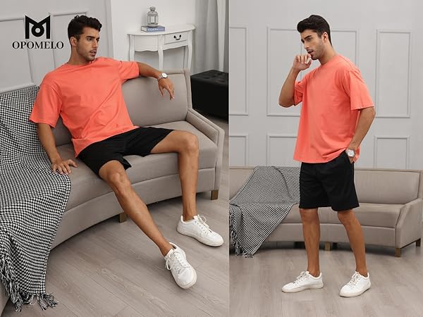 Men''s Fashion Loose Fit Crewneck Solid T-Shirt Athletic Lightweight Short Sleeve Gym Workout Tops