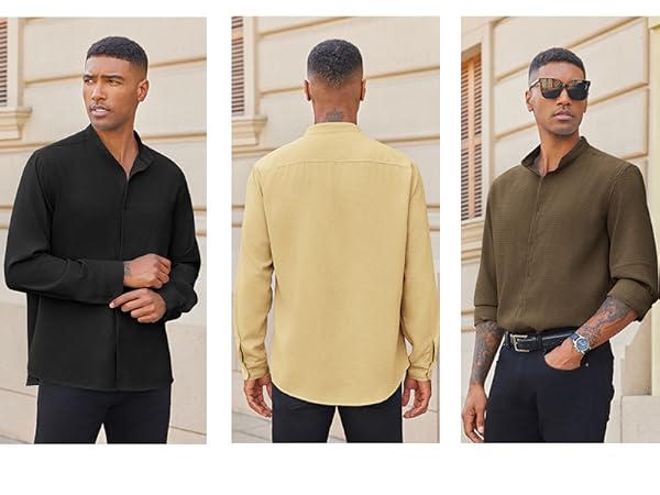 long sleeve waffle shirts for men