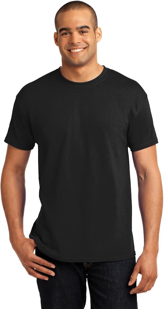 Hanes Mens ComfortBlend EcoSmart 50/50 Cotton/Poly T-Shirt, XL, Blk