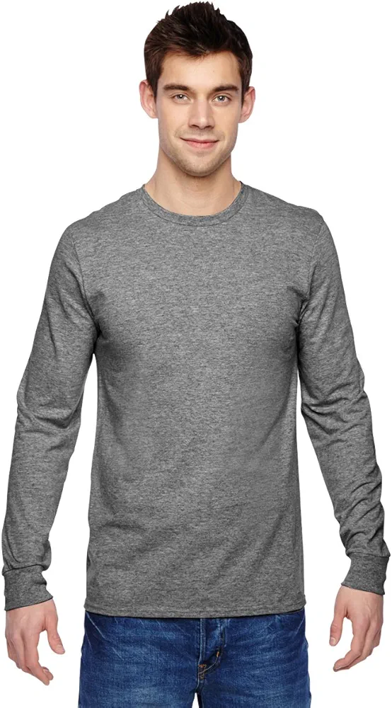 Adult 4.7 oz. Sofspun® Jersey Long-Sleeve T-Shirt M CHARCOAL GREY