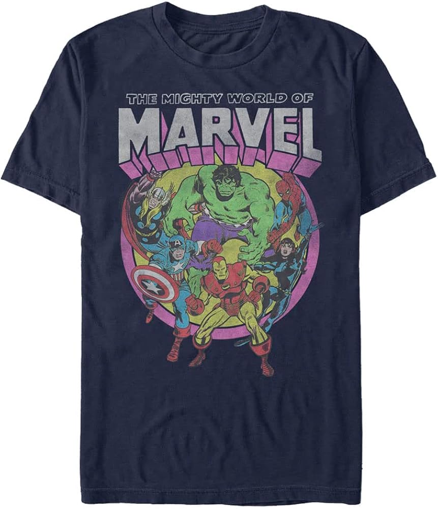 Marvel Big & Tall Classic Neon Group Men's Tops Short Sleeve Tee Shirt