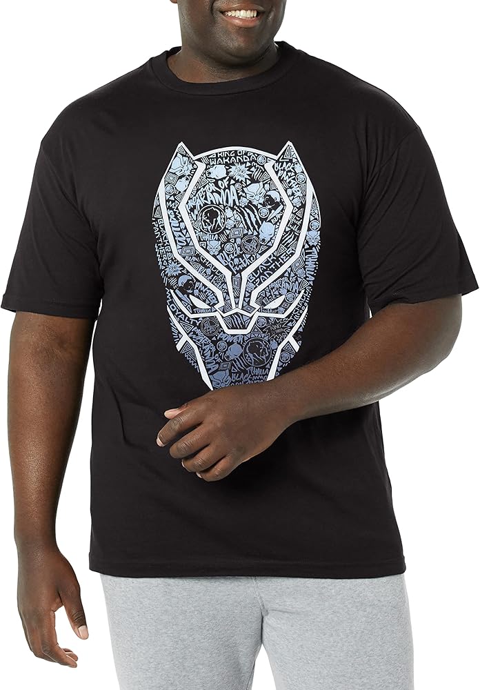 Marvel Big & Tall Classic Panther Icon Fill Men's Tops Short Sleeve Tee Shirt